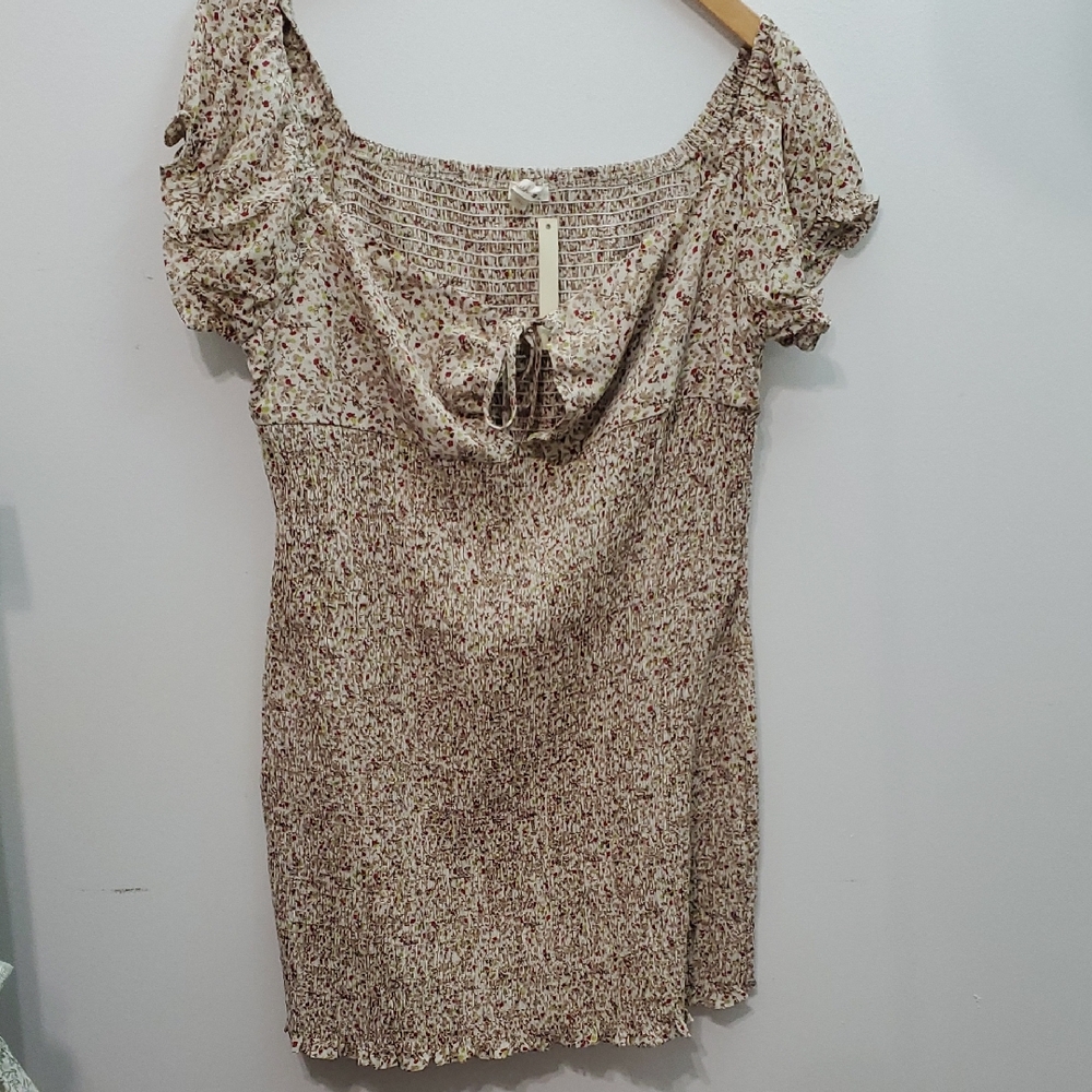 Blush Floral Smocked Top